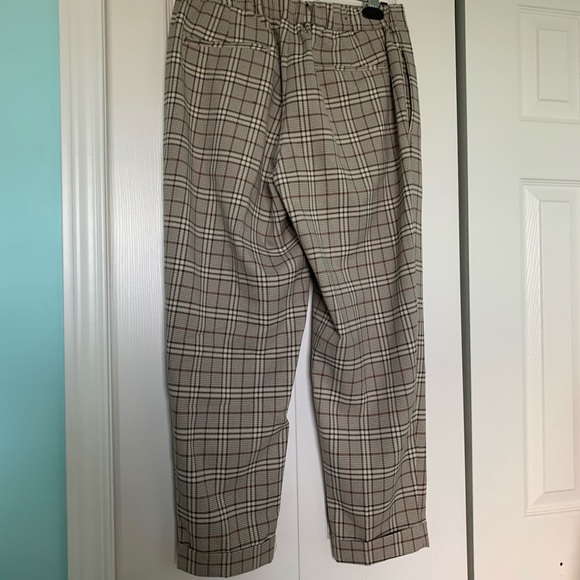 Top Man Plaid Straight Leg Dress Pants (unisex) - Picture 6 of 12